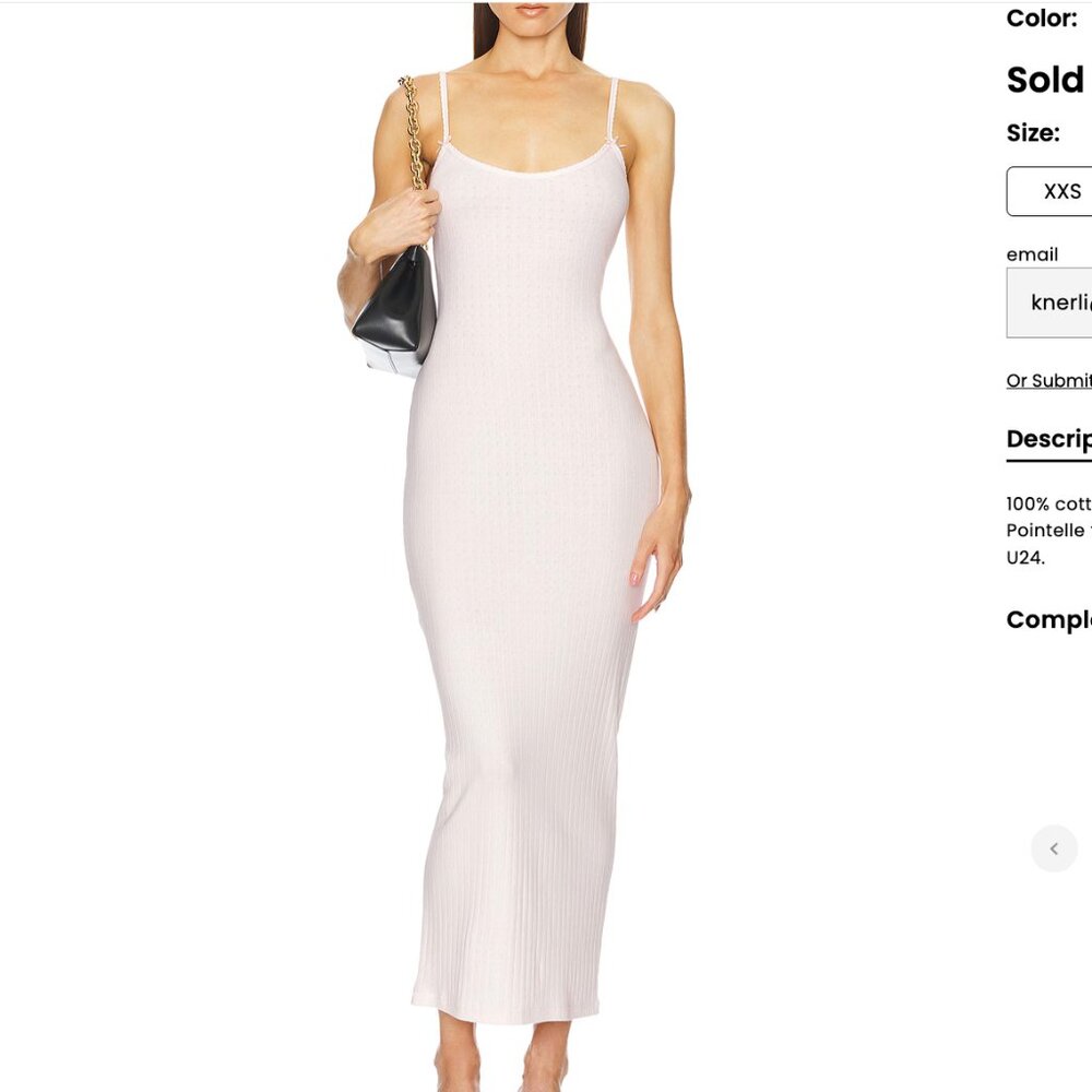 Helsa Pointelle Camisole Maxi Dress, Light Pink, Small, NWT